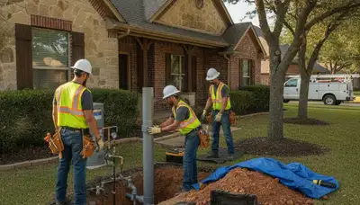 Austin, TX emergency plumber repairing a residential pipe for fast plumbing service
