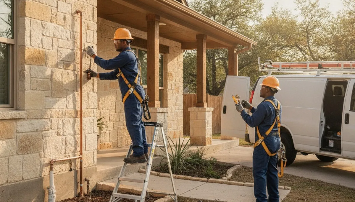 Austin, TX plumbing repair service truck for emergency leak and pipe repairs