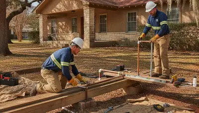 Austin, TX emergency plumber repairing a pipe for residential plumbing service