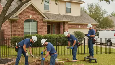 Austin, TX emergency plumber repairing a broken pipe for a plumbing service call