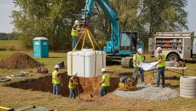 Septic tank installation in Austin, TX by On Call Plumbers for residential plumbing service